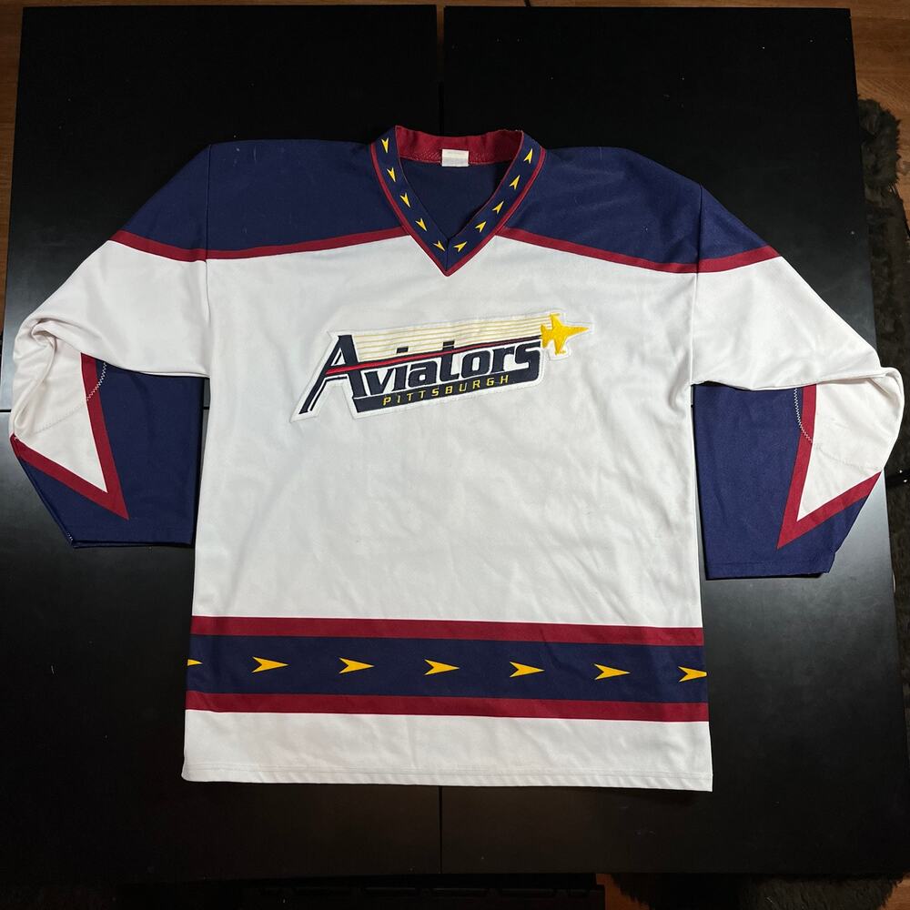 Athletic Knit Pittsburgh Aviators #20 Hockey Jersey Men’s Sz‎ L Preowned
